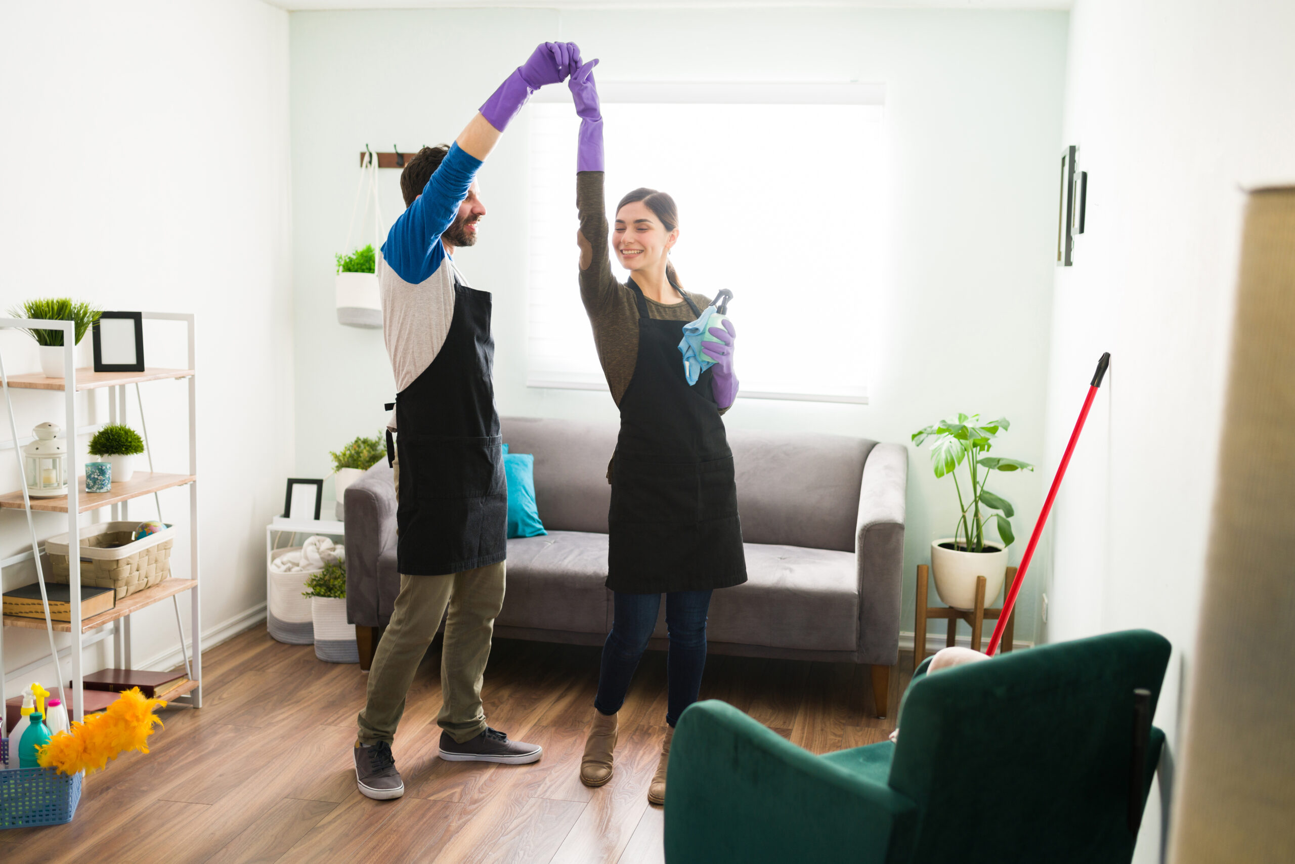 Dancing while doing house work